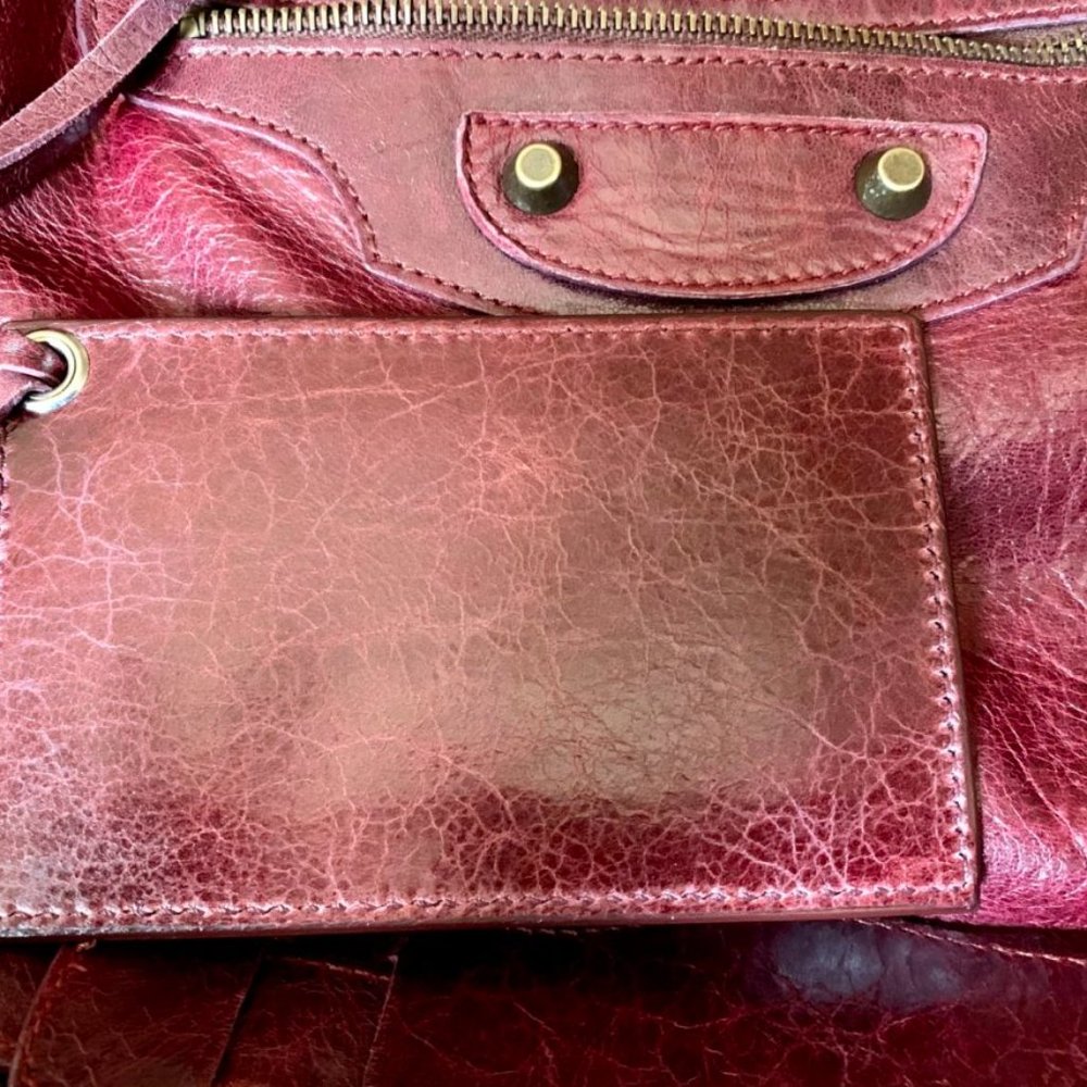 Balenciaga: 2005 Bordeaux CHEVRE Leather City Handbag! PRE-OWNED - TPF CeeJay - Picture 11 of 13